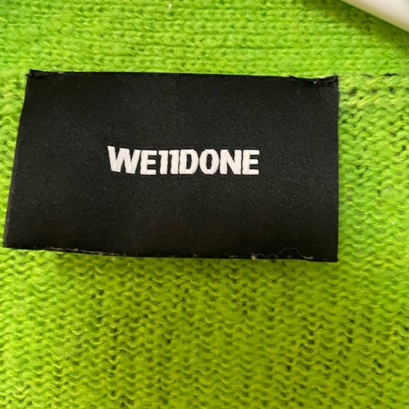 We11done Logo Printed Green Cardigan - Picture 4 of 7